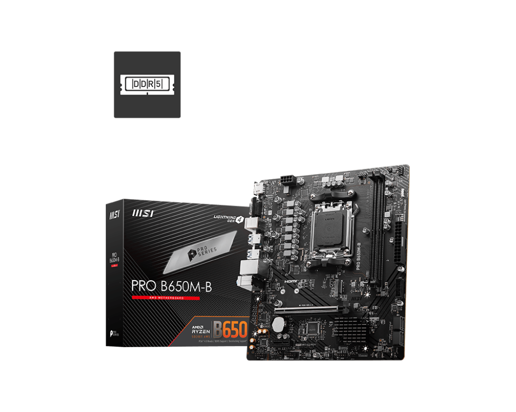 MSI PRO B650M-B Ryzen 7000 Series AM5 Micro ATX Motherboard